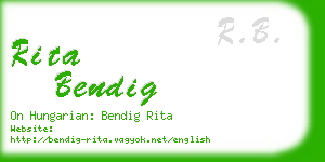 rita bendig business card